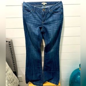 Cabi, size 8 blue jeans. Wide leg mid rise, like new. Only worn a few times